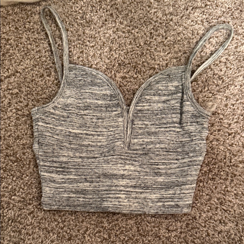 Hollister Gray Knit Crop Top